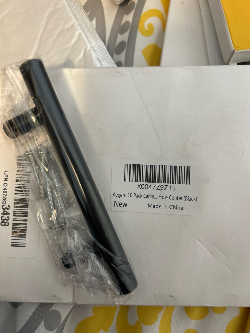 Black Cabinet Bar Pulls — 10 Pack with Screws, New